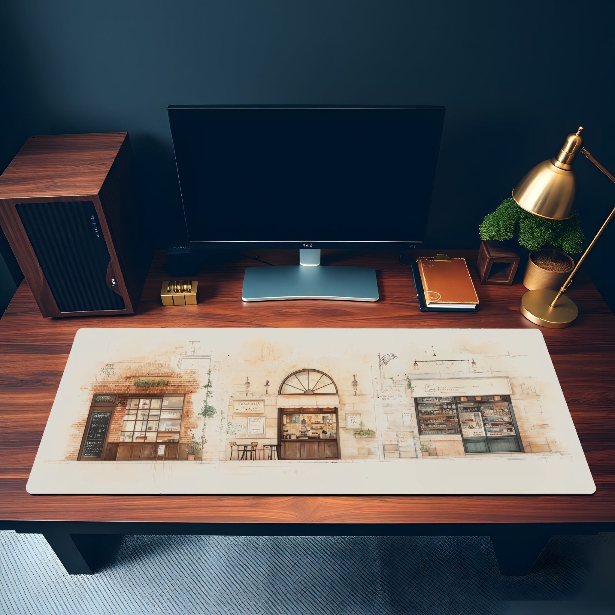 European Cafe Desk Mat Artistic Sketchbook Style Elegant Minimalist Art Mouse Pad European Cafe Desk Mat Artistic Sketchbook Style Elegant Minimalist Art Mouse Pad