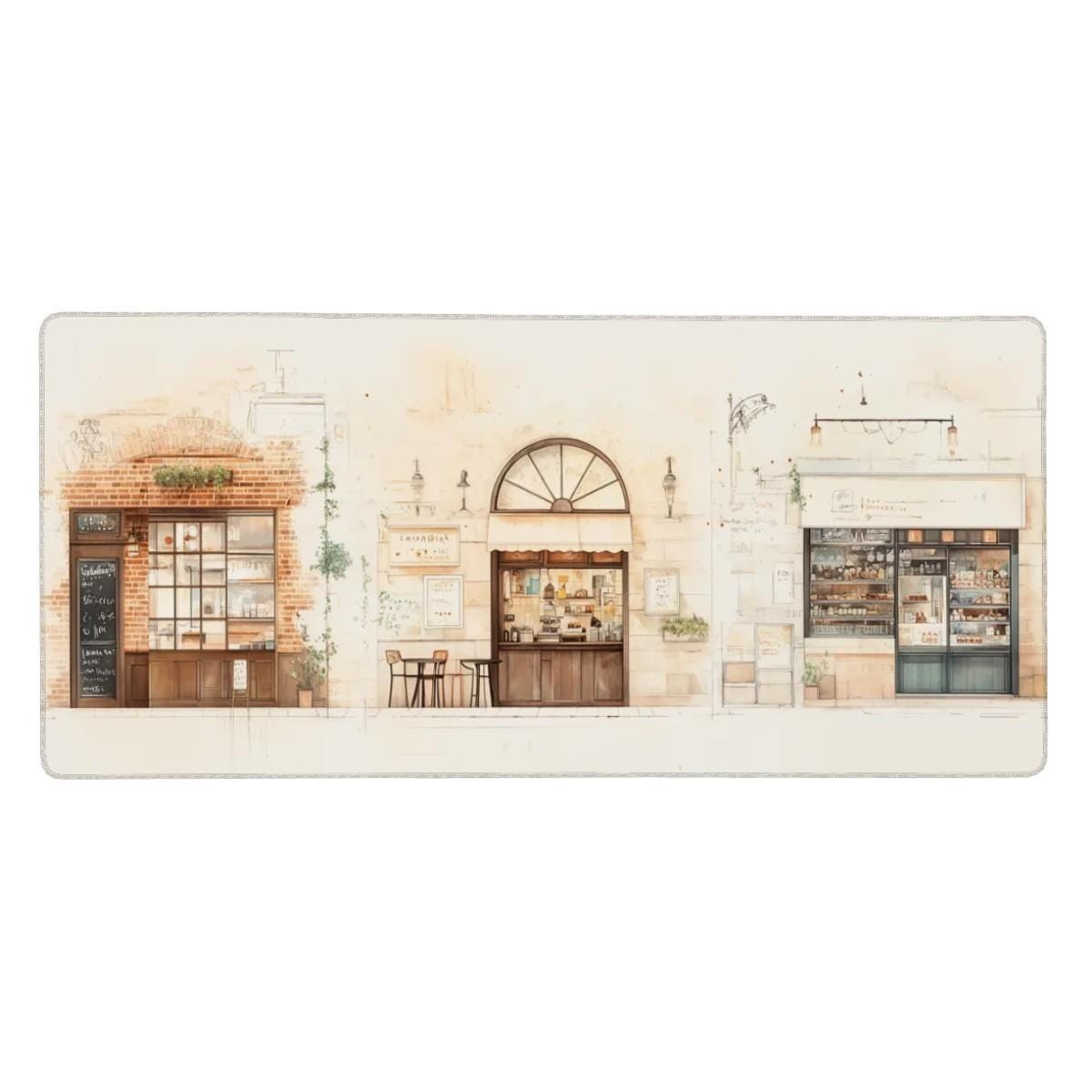 European Cafe Desk Mat Artistic Sketchbook Style Elegant Minimalist Art Mouse Pad European Cafe Desk Mat Artistic Sketchbook Style Elegant Minimalist Art Mouse Pad