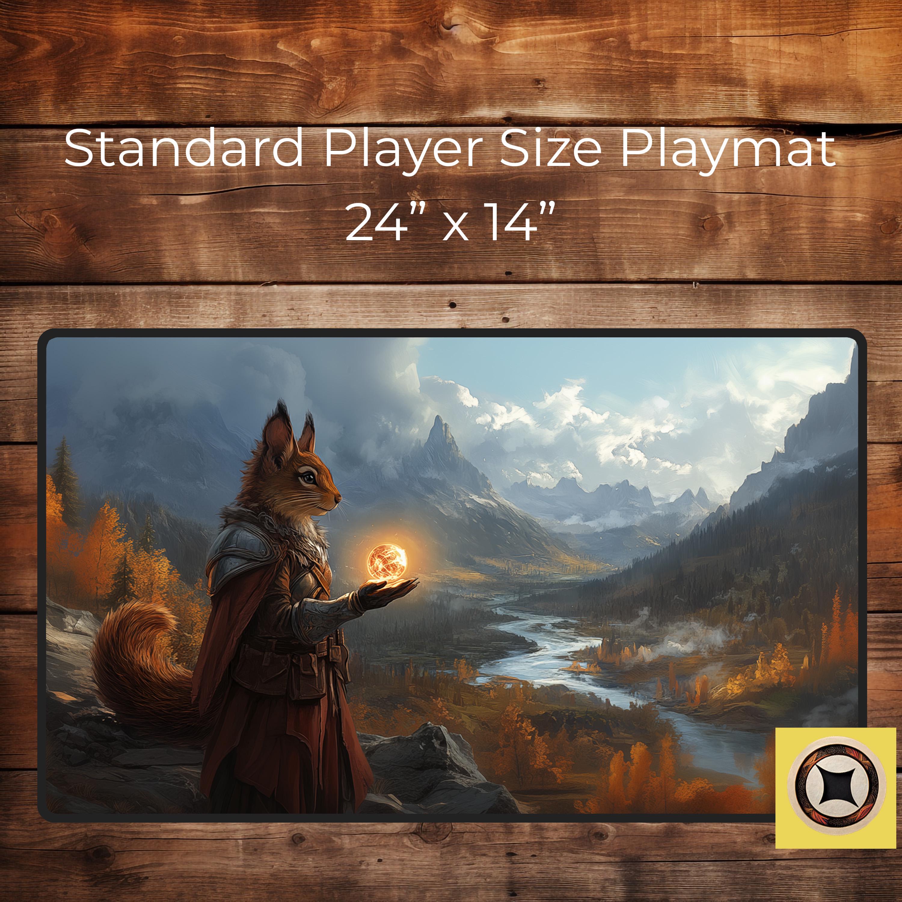 Fantasy Gaming Playmat for TCG or PC Gamers – Gift for Husband or Son or Boyfriend – Squirrel Warrior Desk Mat Mousepad XL – Gamer Des