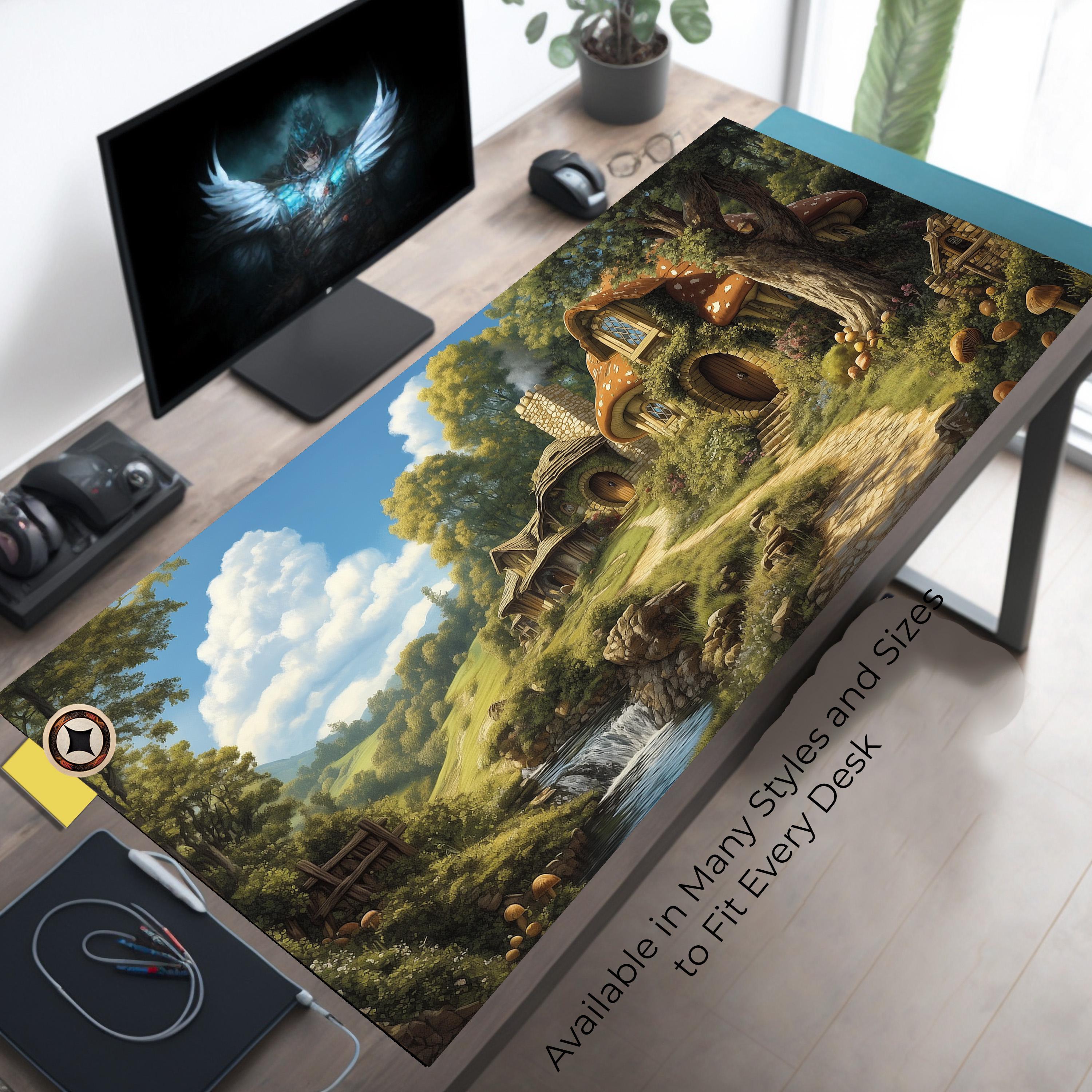 Gaming Playmat Desk Mat Featuring Anime Inspired Fantasy Halfling Homes in Lovely Nostalgic Cottagecore Setting – Bookish Desk Pad Mou Gaming Playmat Desk Mat Featuring Anime Inspired Fantasy Halfling Homes in Lovely Nostalgic Cottagecore Setting – Bookish Desk Pad Mou