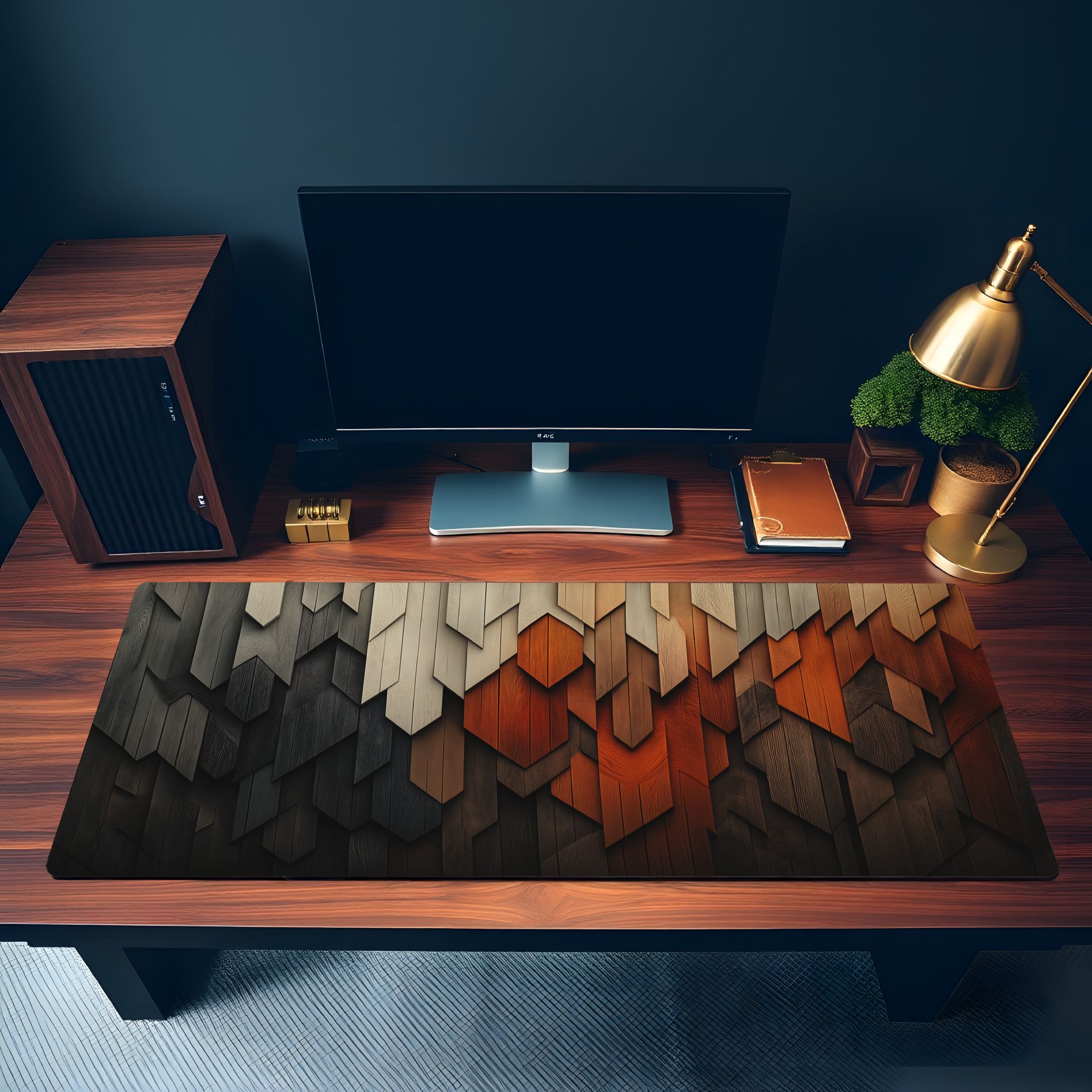 Geometric Wood Layer Desk Mat Aesthetic & Rustic Minimalist Modern Desk Setup Geometric Wood Layer Desk Mat Aesthetic & Rustic Minimalist Modern Desk Setup