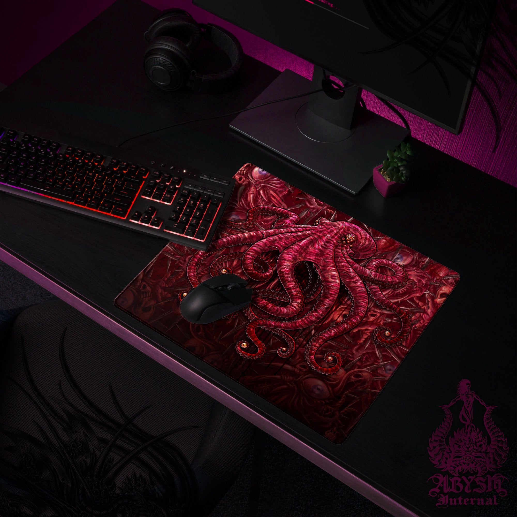 Horror Desk Mat, Monster Eyeballs Gaming Mouse Pad, Halloween Tentacles Table Protector Cover, Octopus Workpad, Art Print – Gore Blood Horror Desk Mat, Monster Eyeballs Gaming Mouse Pad, Halloween Tentacles Table Protector Cover, Octopus Workpad, Art Print – Gore Blood
