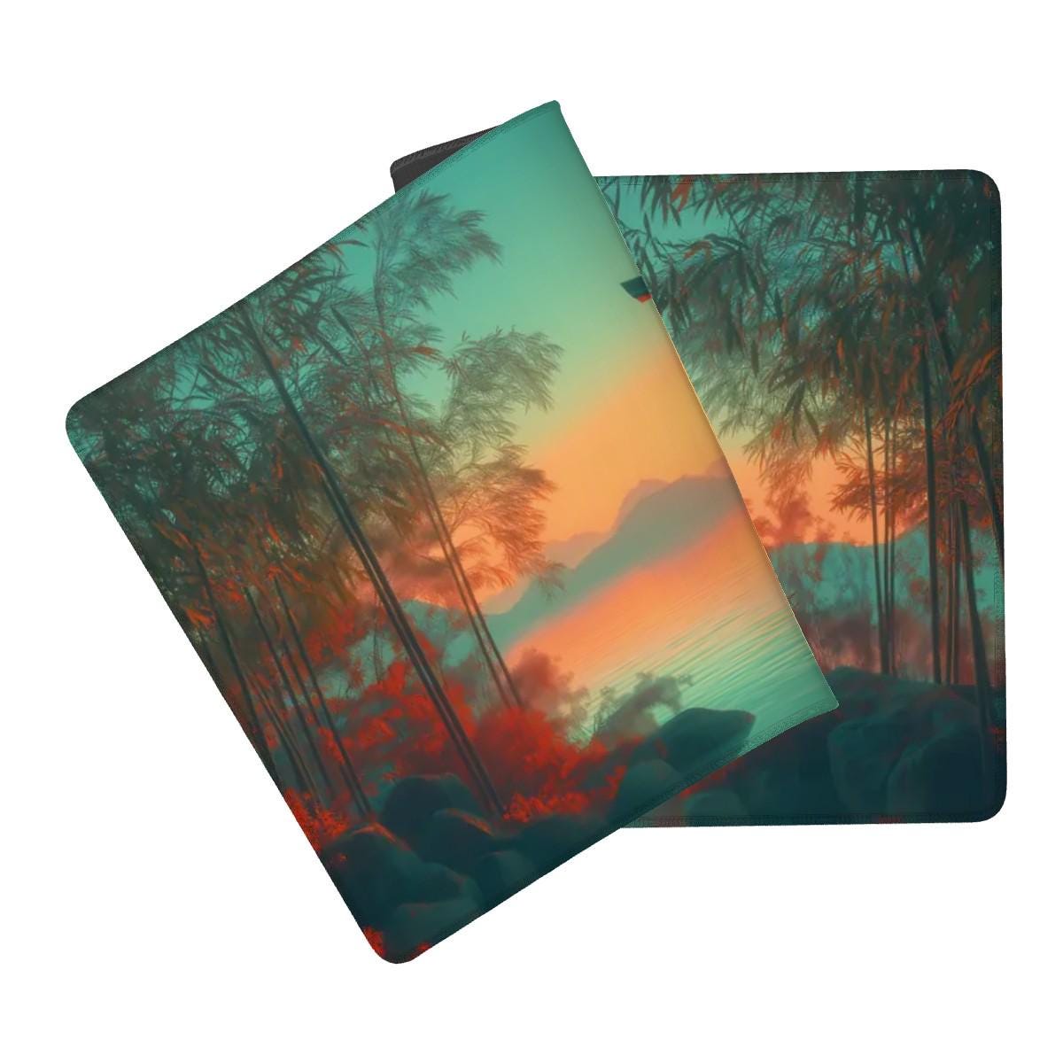 Japanese Anime Torii Gate Desk Mat Serene Lake Sunset Zen Bamboo Forest Mouse Pad Japanese Anime Torii Gate Desk Mat Serene Lake Sunset Zen Bamboo Forest Mouse Pad