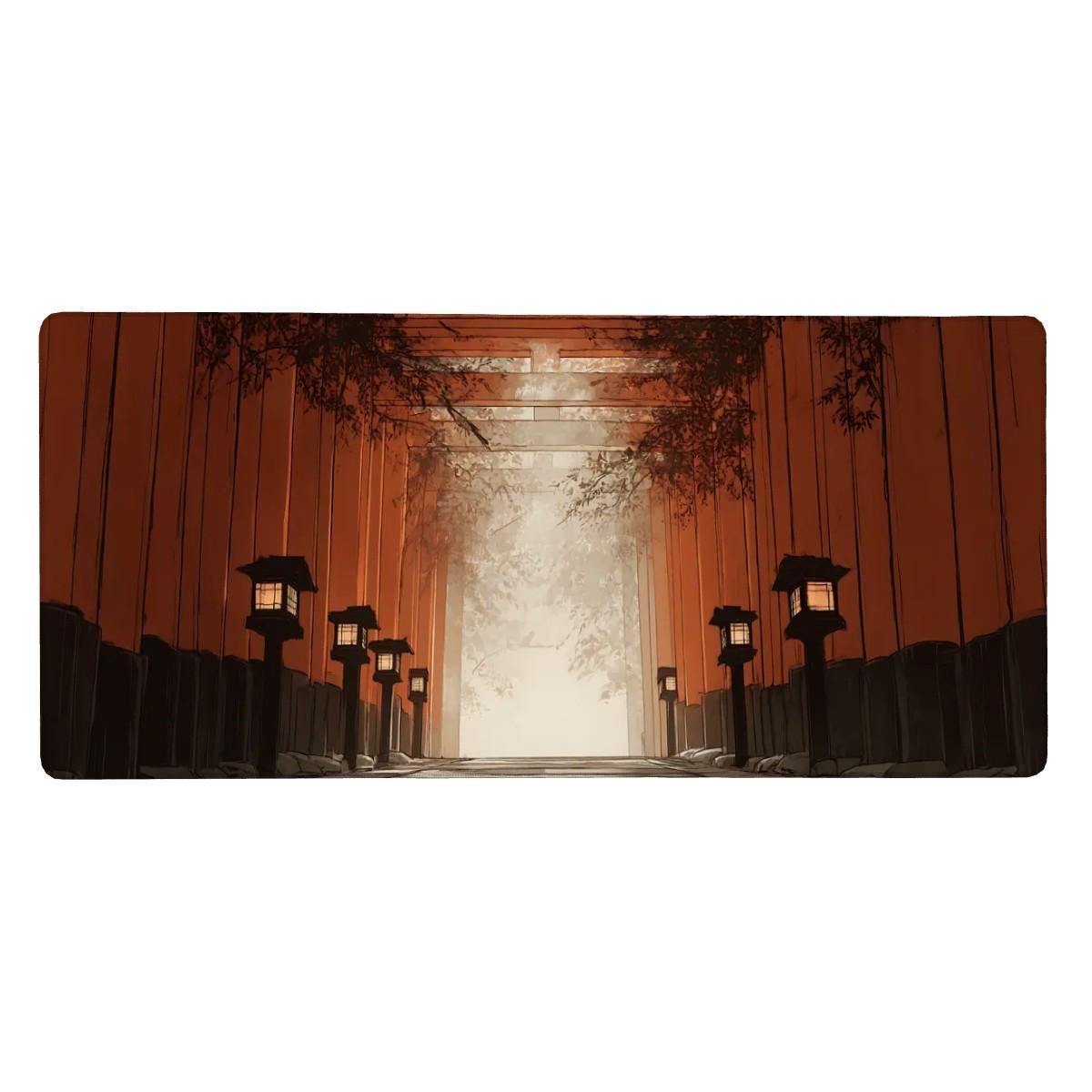 Japanese Red Gate Mouse Pad Fushimi Inari Torii Path Desk Mat Japanese Red Gate Mouse Pad Fushimi Inari Torii Path Desk Mat
