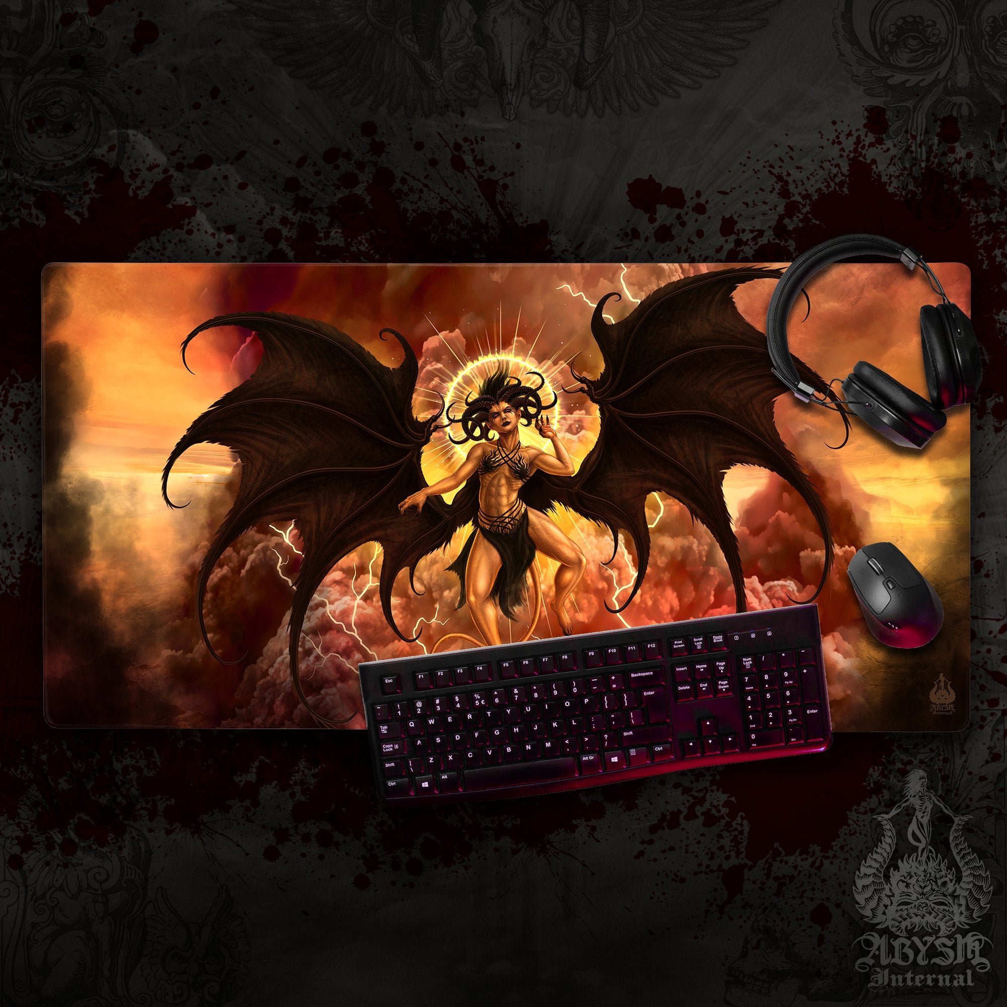 Lilith Gaming Mouse Pad, Demon Desk Mat, Erotic Demoness Table Protector Cover, Satanic Workpad, Dark Fantasy Art Print – Clothed, Nude and Semi, 3 Options Lilith Gaming Mouse Pad, Demon Desk Mat, Erotic Demoness Table Protector Cover, Satanic Workpad, Dark Fantasy Art Print – Clothed, Nude and Semi, 3 Options