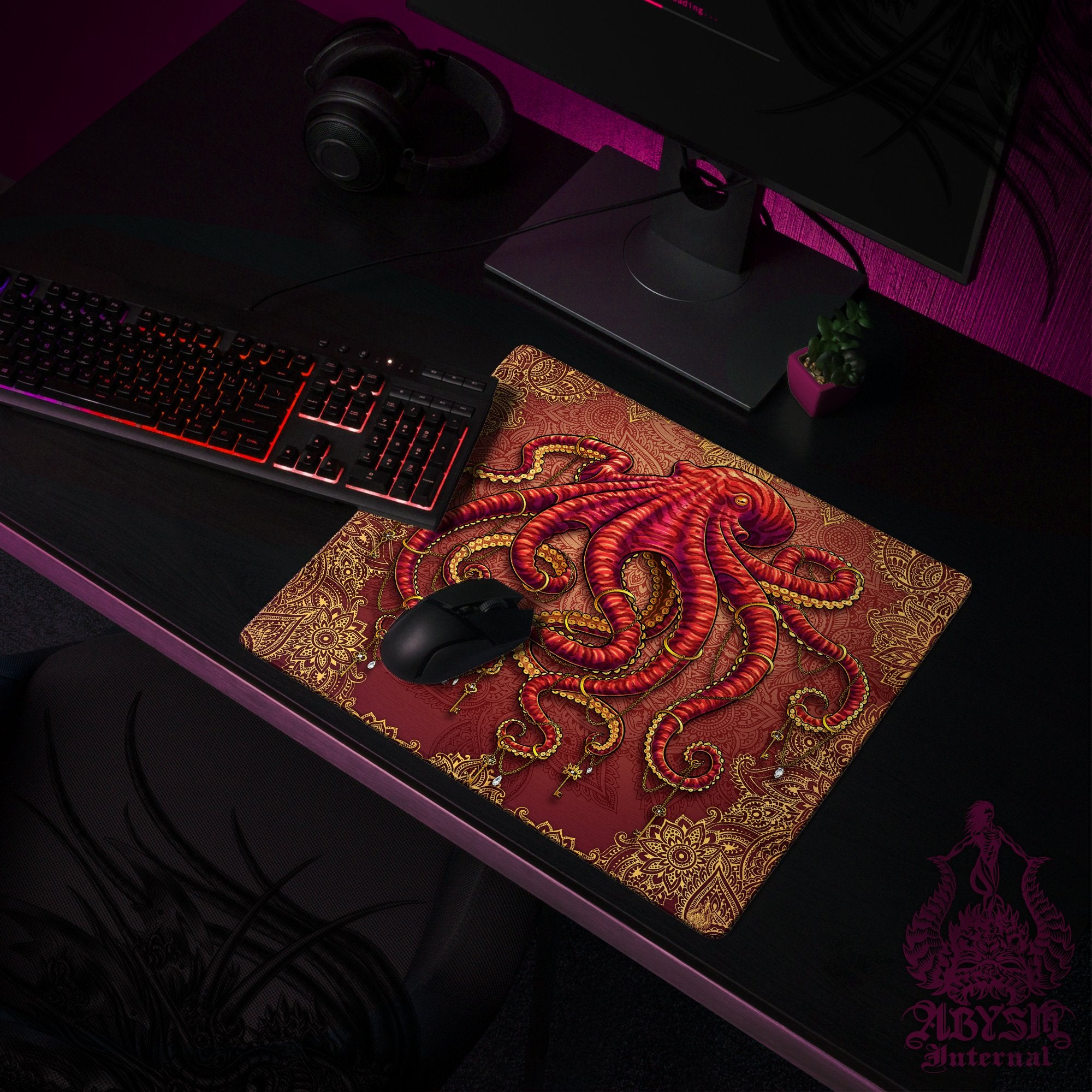 Octopus Desk Mat, Tentacles Gaming Mouse Pad, Boho Table Protector Cover, Indie Workpad, Fantasy Art Print – Mandalas Octopus Desk Mat, Tentacles Gaming Mouse Pad, Boho Table Protector Cover, Indie Workpad, Fantasy Art Print – Mandalas