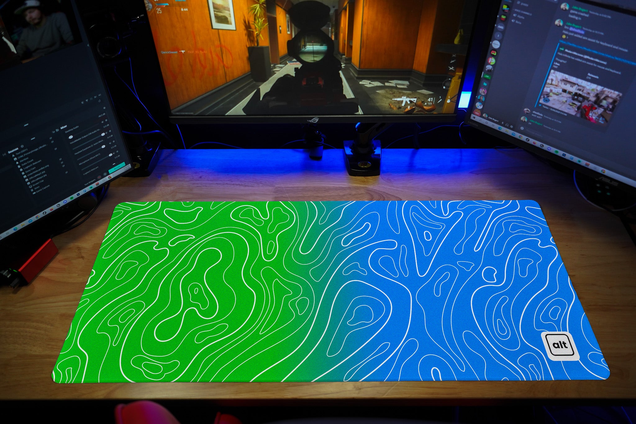 Peacock Ombre Damascus Mousepad