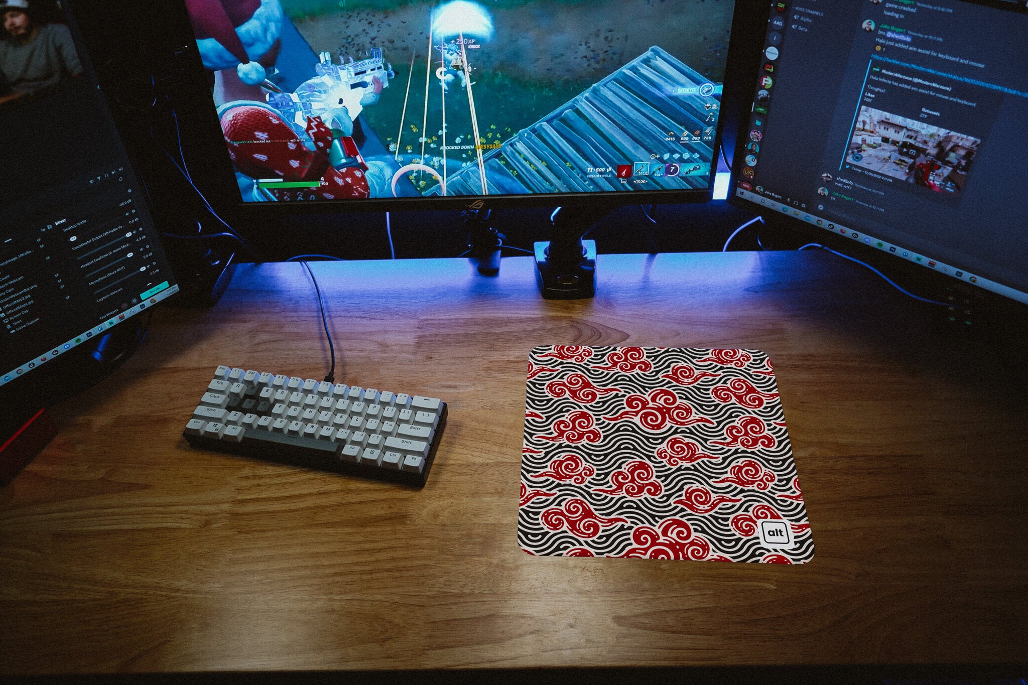 Red Anime Clouds Mousepad Red Anime Clouds Mousepad