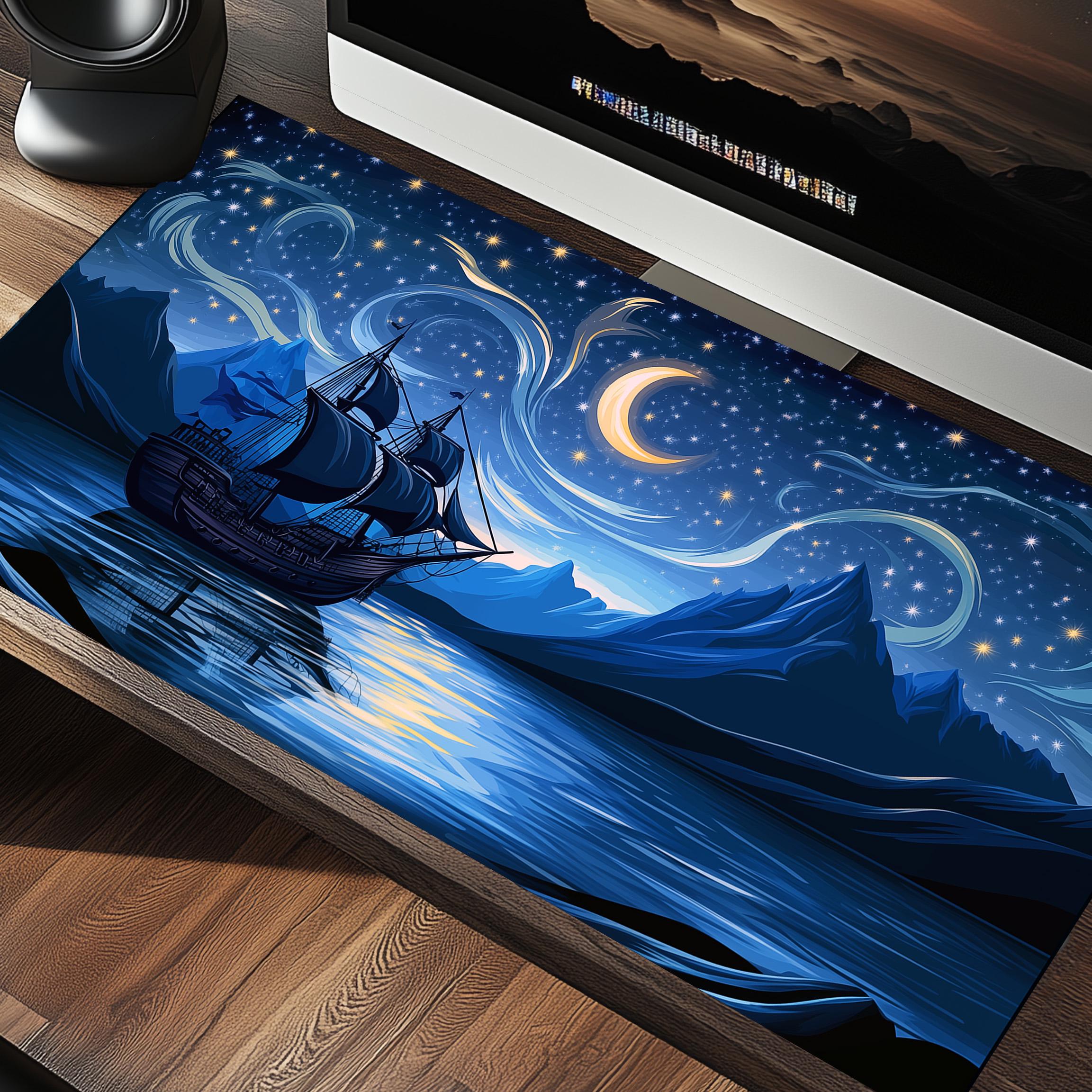 Sailing Ship Under Starry Sky – Fantasy Dreamy Playmat For TCG or rpg or PC Gaming Desk Pad Mousepad XL – Gamer Gift – Game Table Decor 1885650112 8971