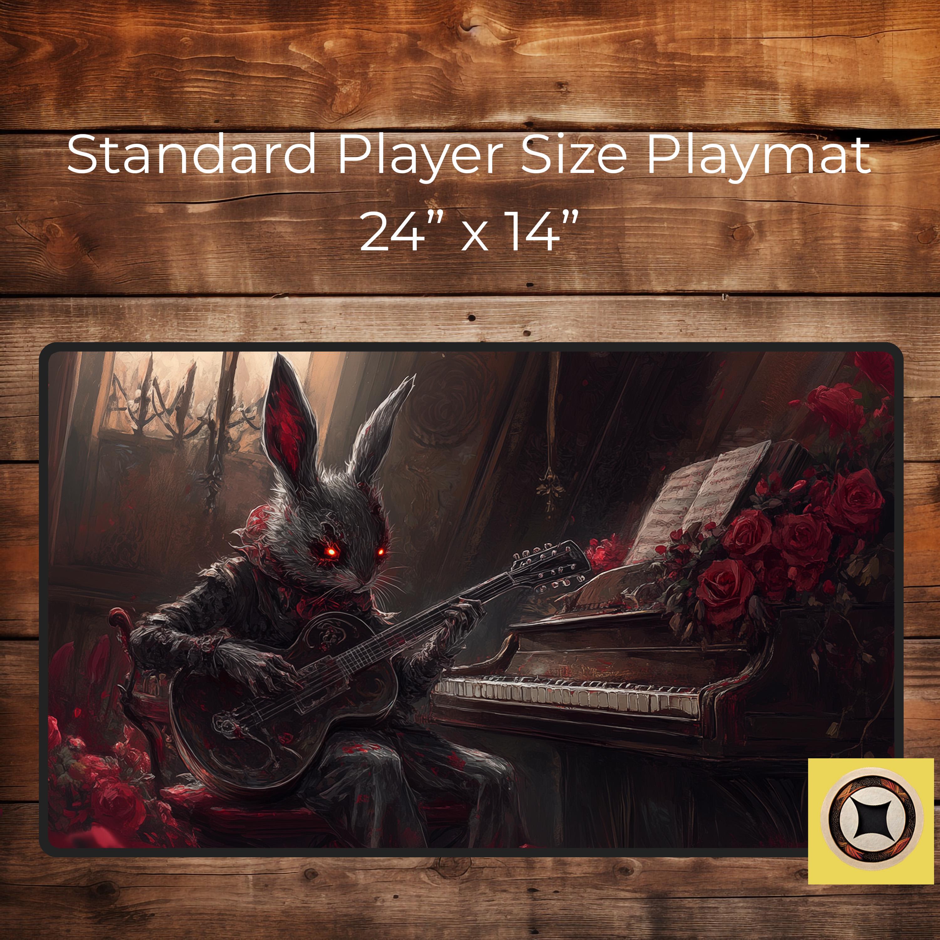 Scary Bunny Guitarist Fantasy Gaming Desk Mat Horror Desk Decor Mouse Pad XL – Game Table Decor – TCG Playmat for pc or rpg G