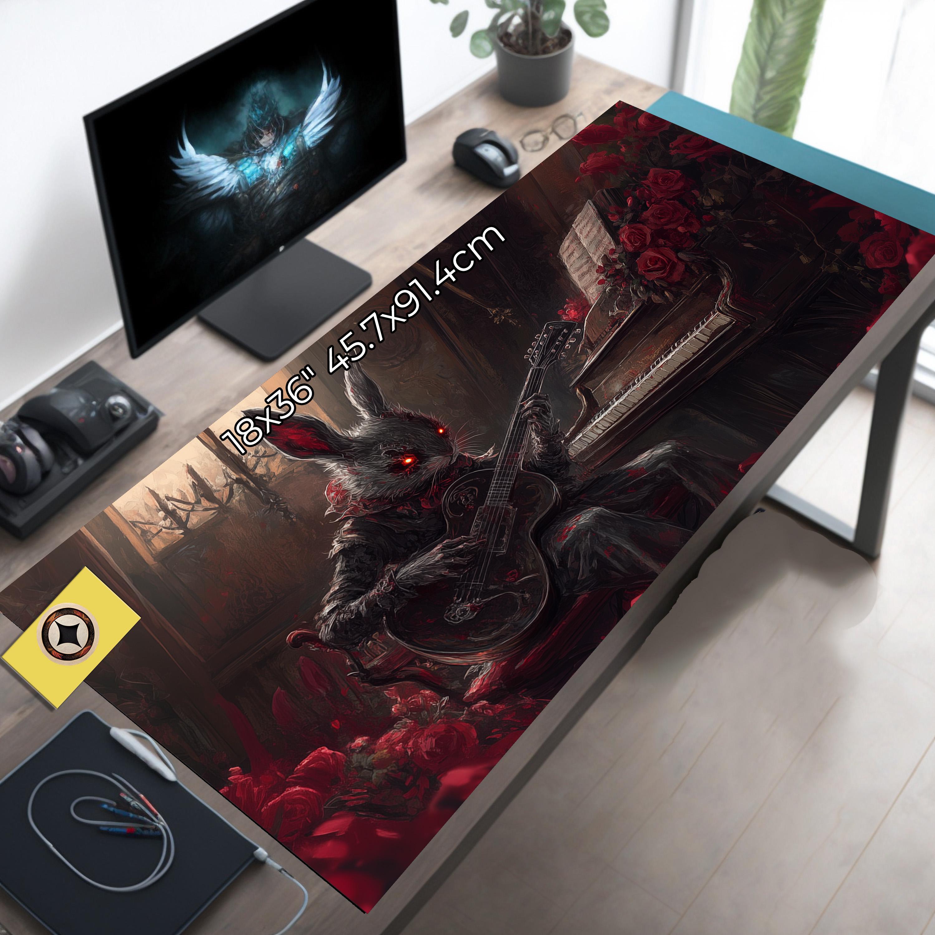 Scary Bunny Guitarist Fantasy Gaming Desk Mat Horror Desk Decor Mouse Pad XL – Game Table Decor – TCG Playmat for pc or rpg G Scary Bunny Guitarist Fantasy Gaming Desk Mat Horror Desk Decor Mouse Pad XL – Game Table Decor – TCG Playmat for pc or rpg G