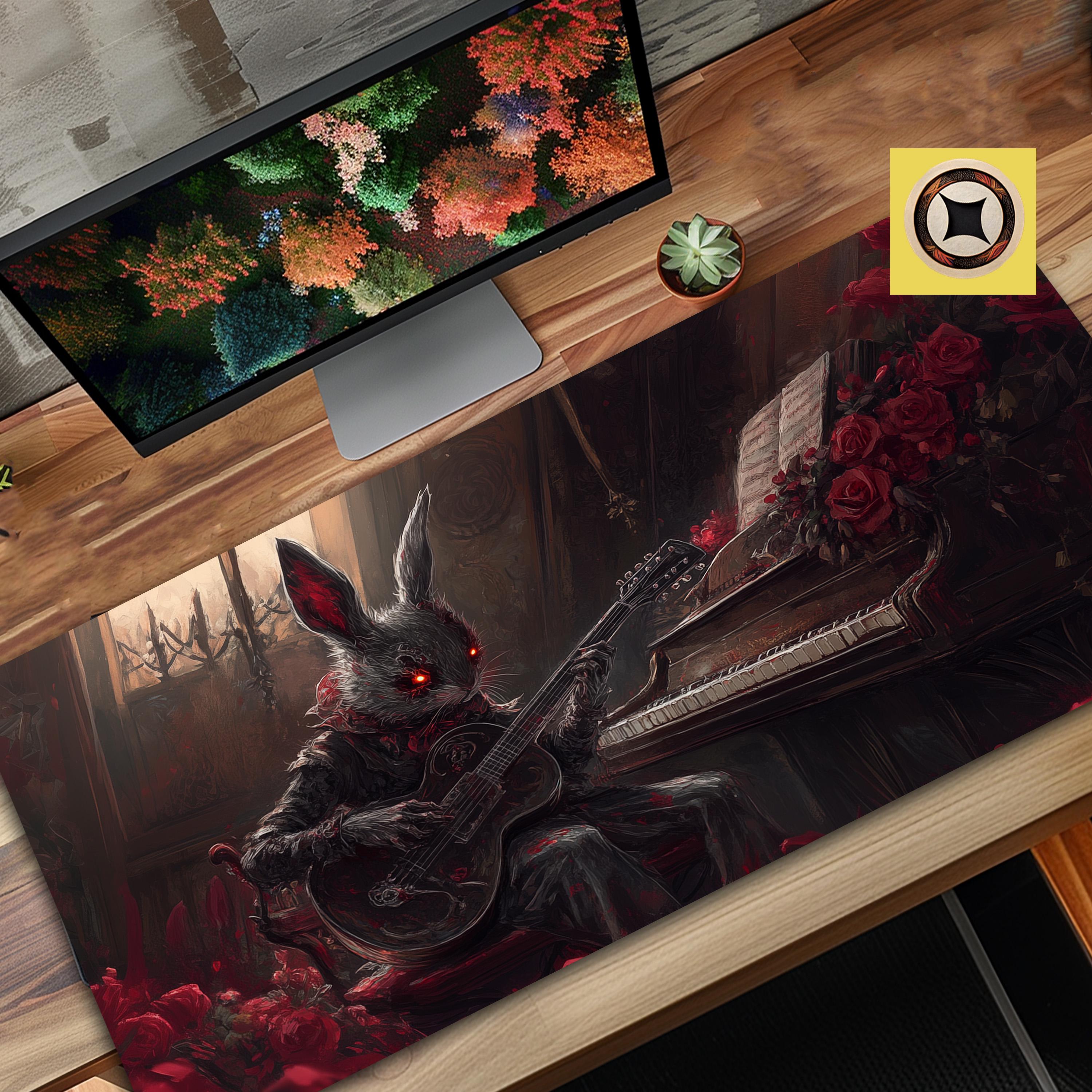 Scary Bunny Guitarist Fantasy Gaming Desk Mat Horror Desk Decor Mouse Pad XL – Game Table Decor – TCG Playmat for pc or rpg G Scary Bunny Guitarist Fantasy Gaming Desk Mat Horror Desk Decor Mouse Pad XL – Game Table Decor – TCG Playmat for pc or rpg G