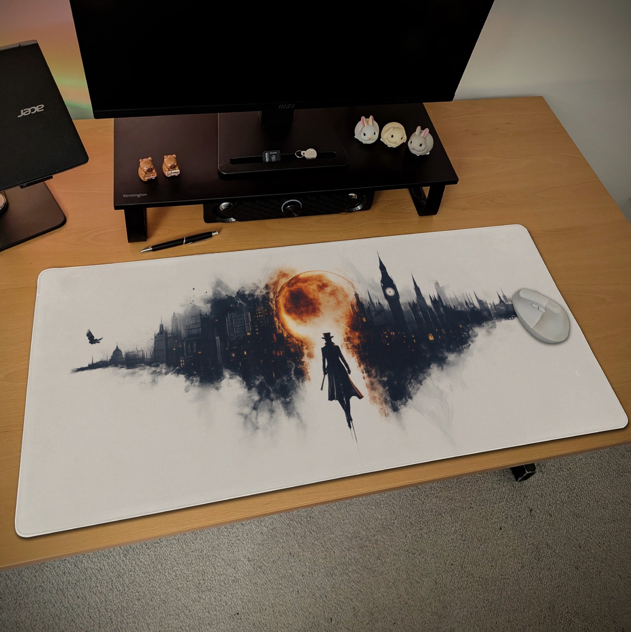 Sherlock Noir Mouse Pad  Cinematic, London Steampunk Decor  Dark Academia Aesthetic Mouse Pad