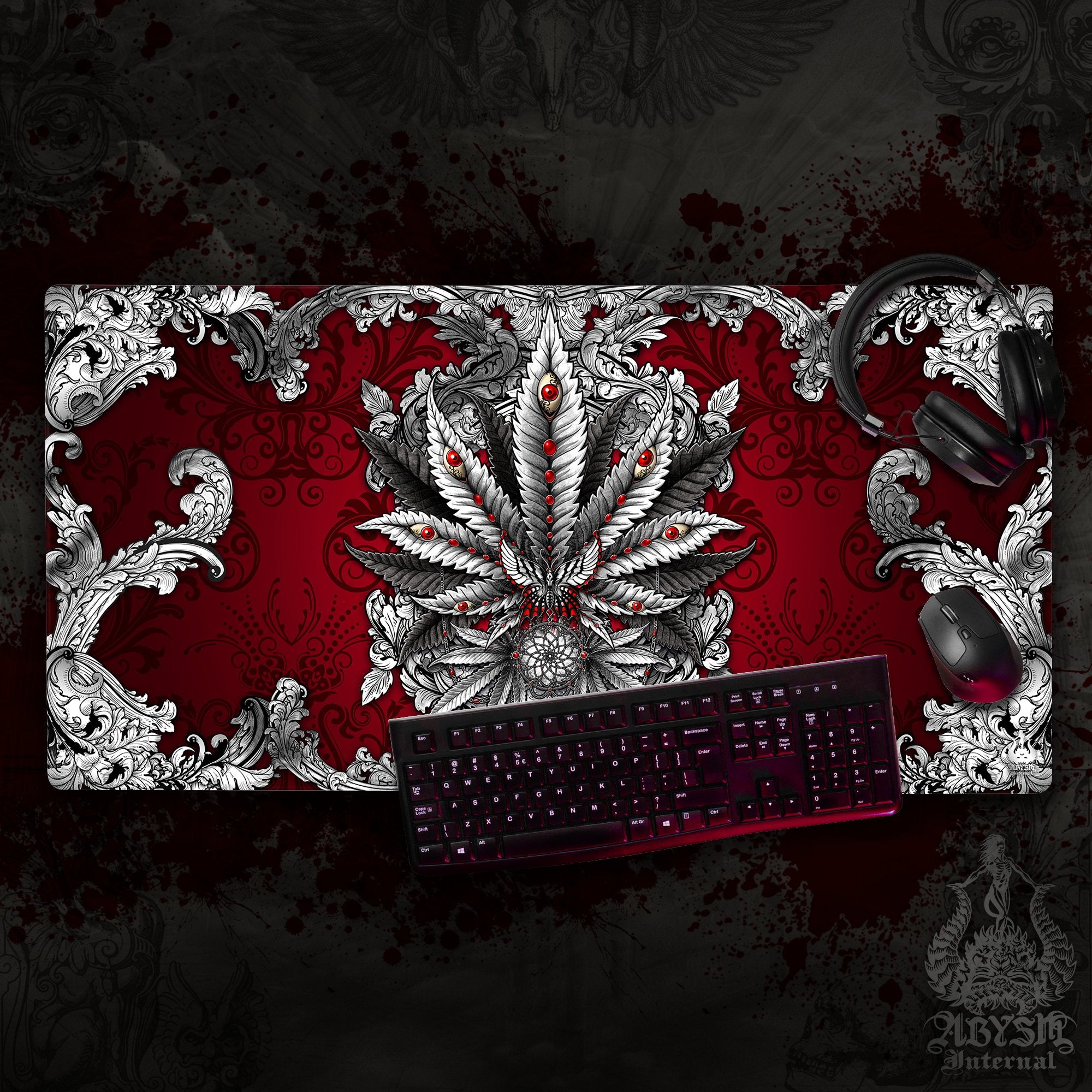 Silver Weed Mouse Pad, Cannabis Gaming Desk Mat, 420 Workpad, Marijuana Table Protector Cover, Art Print Silver Weed Mouse Pad, Cannabis Gaming Desk Mat, 420 Workpad, Marijuana Table Protector Cover, Art Print