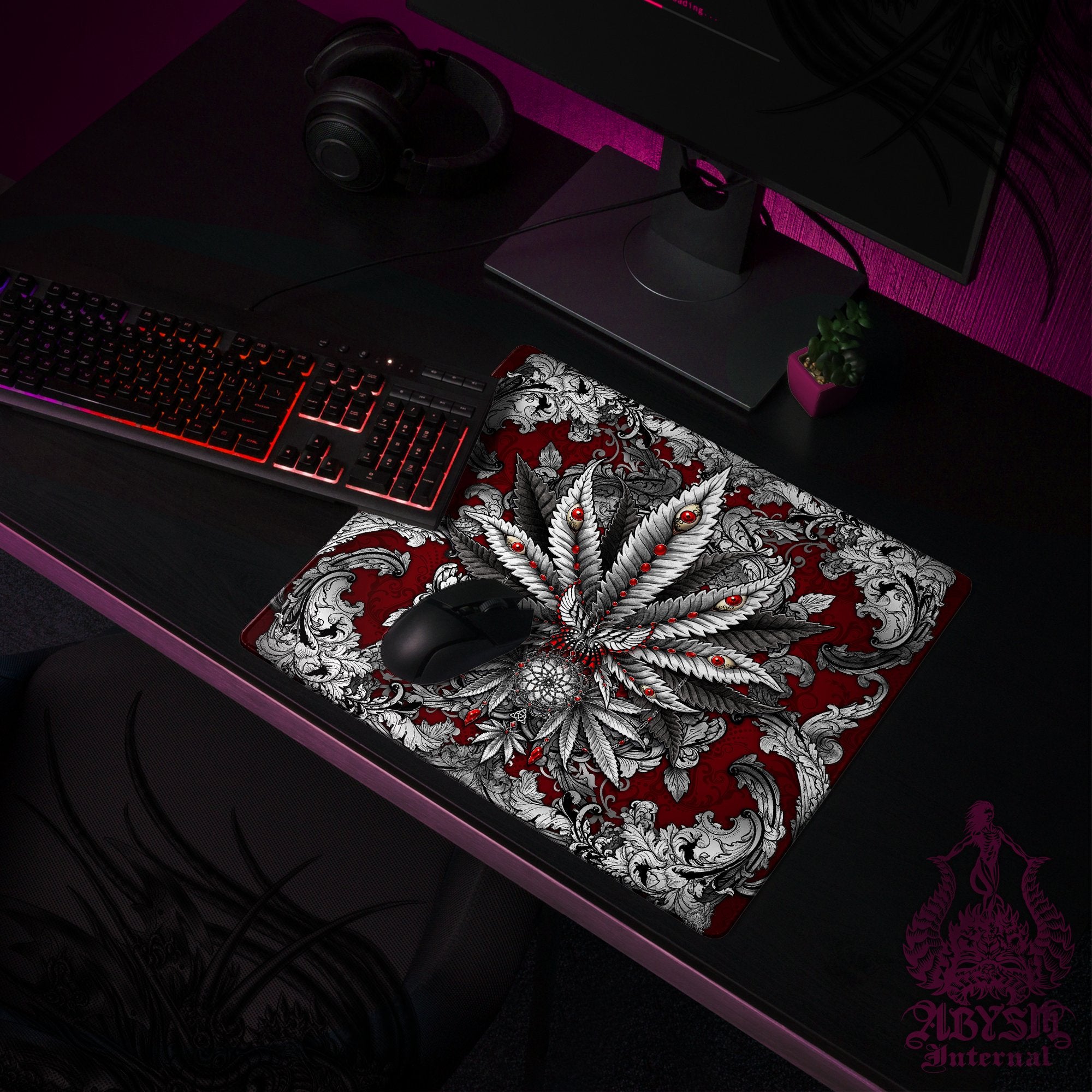 Silver Weed Mouse Pad, Cannabis Gaming Desk Mat, 420 Workpad, Marijuana Table Protector Cover, Art Print Silver Weed Mouse Pad, Cannabis Gaming Desk Mat, 420 Workpad, Marijuana Table Protector Cover, Art Print