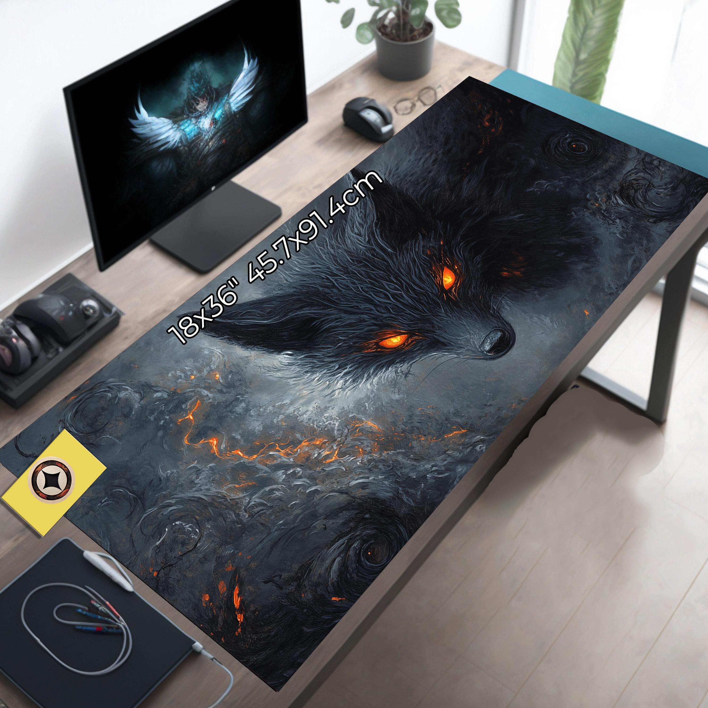 Spectral Fox Fantasy Gaming Playmat Desk Mat – Oversized Gamer Mouse Pad – Horror Desk Pad – TCG Play Mat for dnd or pc Gamer Gift 1880637834 2896