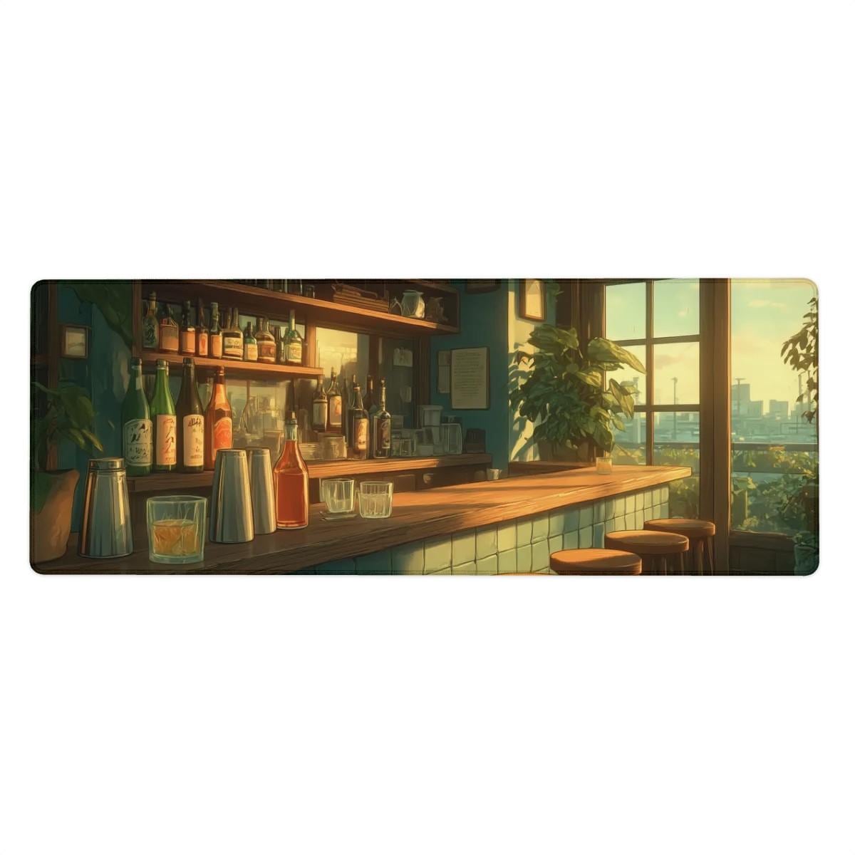 Sunset Bar Scene Desk Mat Old Fashioned Cocktail Loungc Desk Pad Sunset Bar Scene Desk Mat Old Fashioned Cocktail Loungc Desk Pad