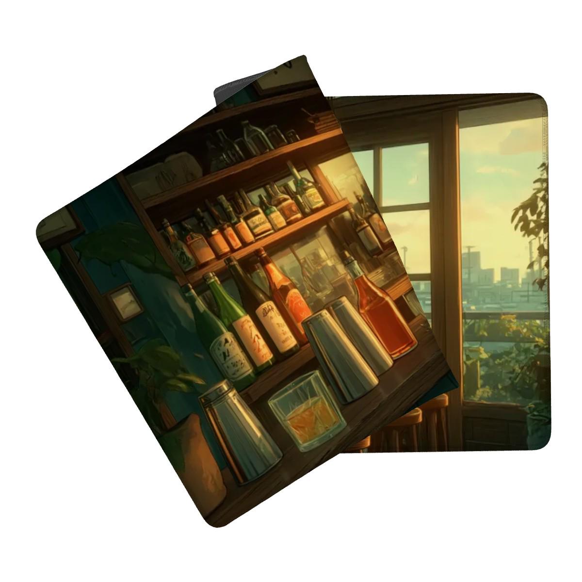 Sunset Bar Scene Desk Mat Old Fashioned Cocktail Loungc Desk Pad Sunset Bar Scene Desk Mat Old Fashioned Cocktail Loungc Desk Pad