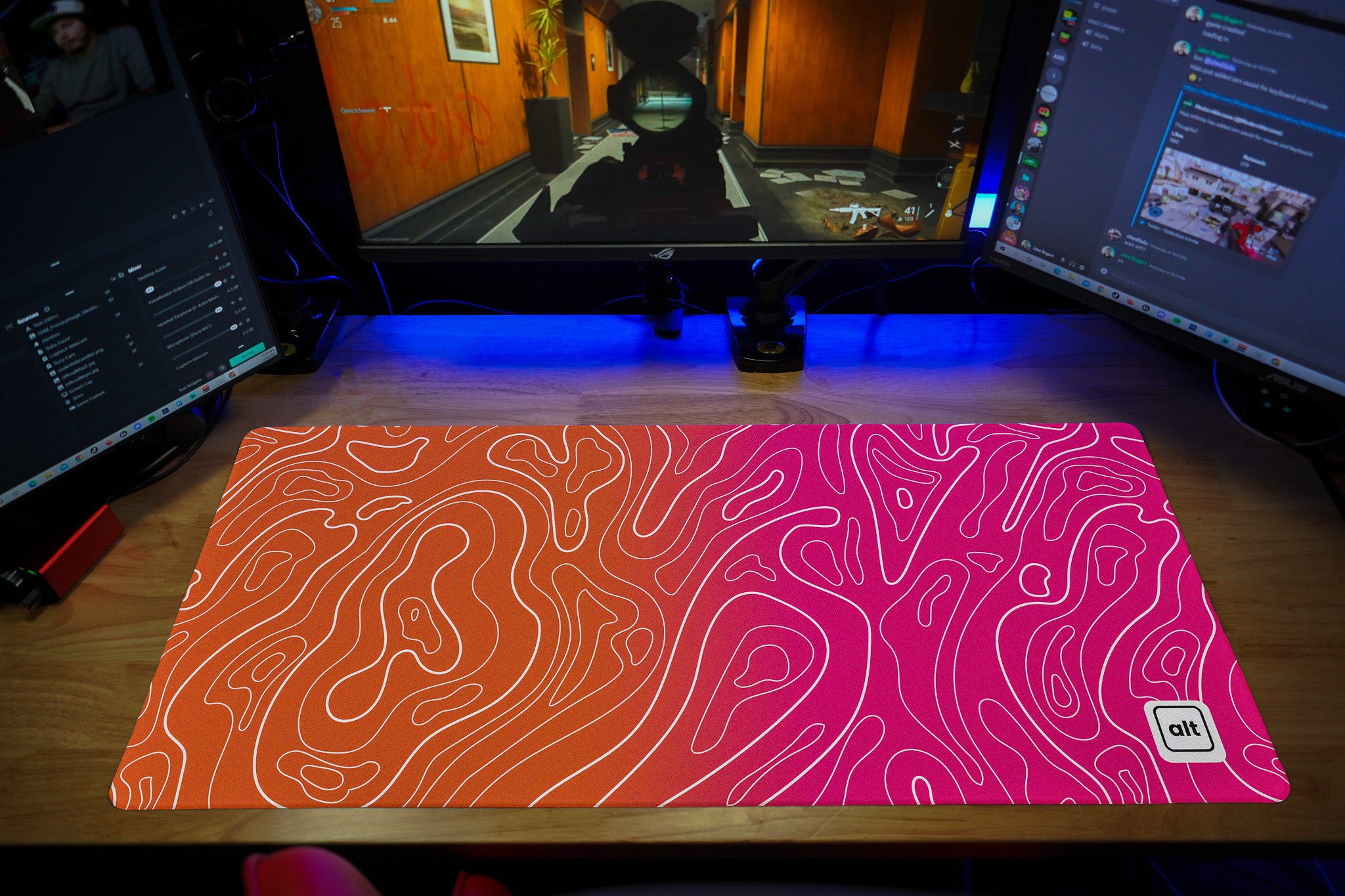 Sunset Ombre Damascus Mousepad