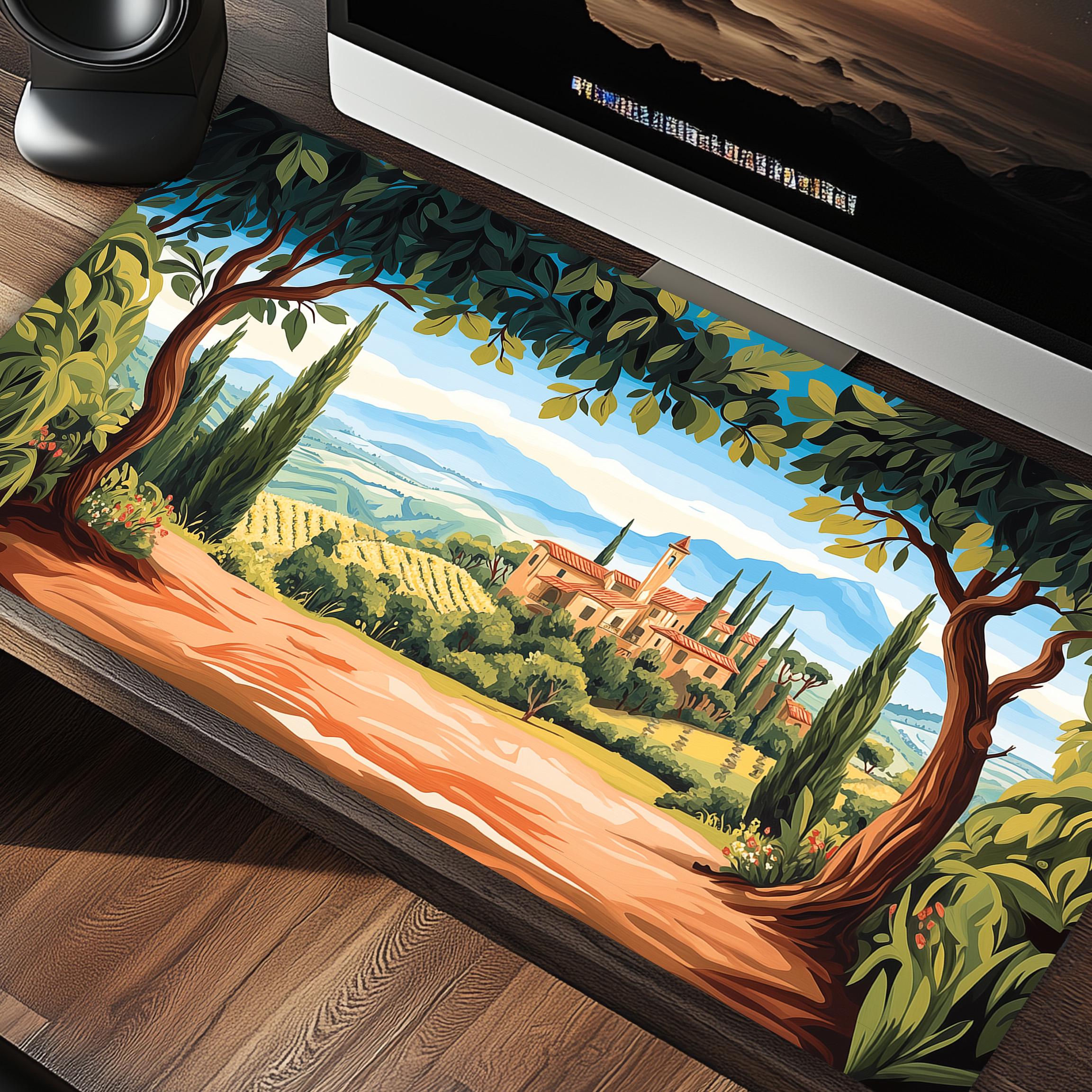 Tuscany Dreamscape Vista – Italian Countryside Desk Mat Mousepad XL – Italy on a Desk Pad Mouse Pad 1889007306 6874