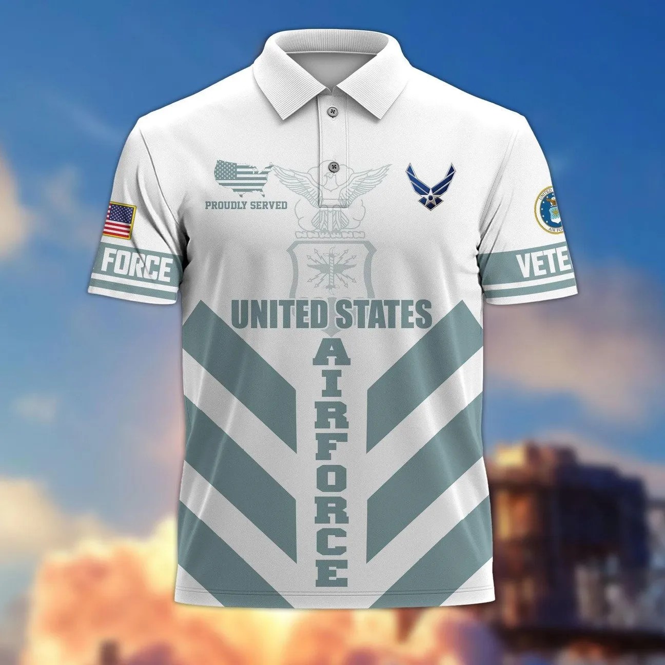US Air Force Veterans Polo Shirt Proudly Served USAF Shirt Gift for Air Force US Air Force Veterans Polo Shirt Proudly Served USAF Shirt Gift for Air Force