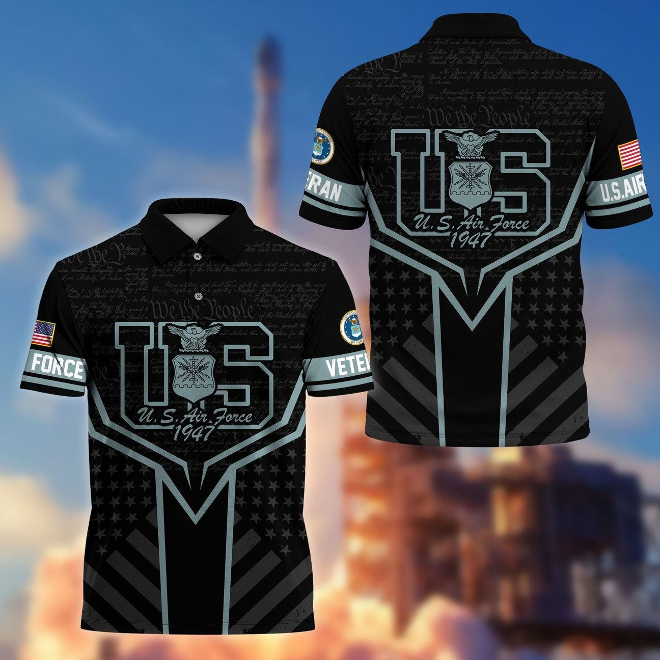 US Air Force Veterans Polo Shirt USAF We The People Shirt Gift for Dad US Air Force Veterans Polo Shirt USAF We The People Shirt Gift for Dad