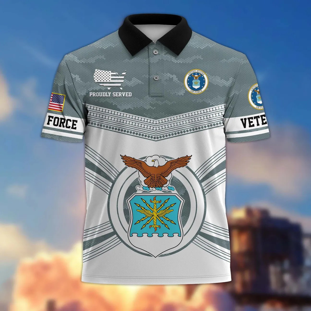US Air Force Veterans Proudly Served Polo Shirt Best Gift for Father and Husband on Veteran Day US Air Force Veterans Proudly Served Polo Shirt Best Gift for Father and Husband on Veteran Day
