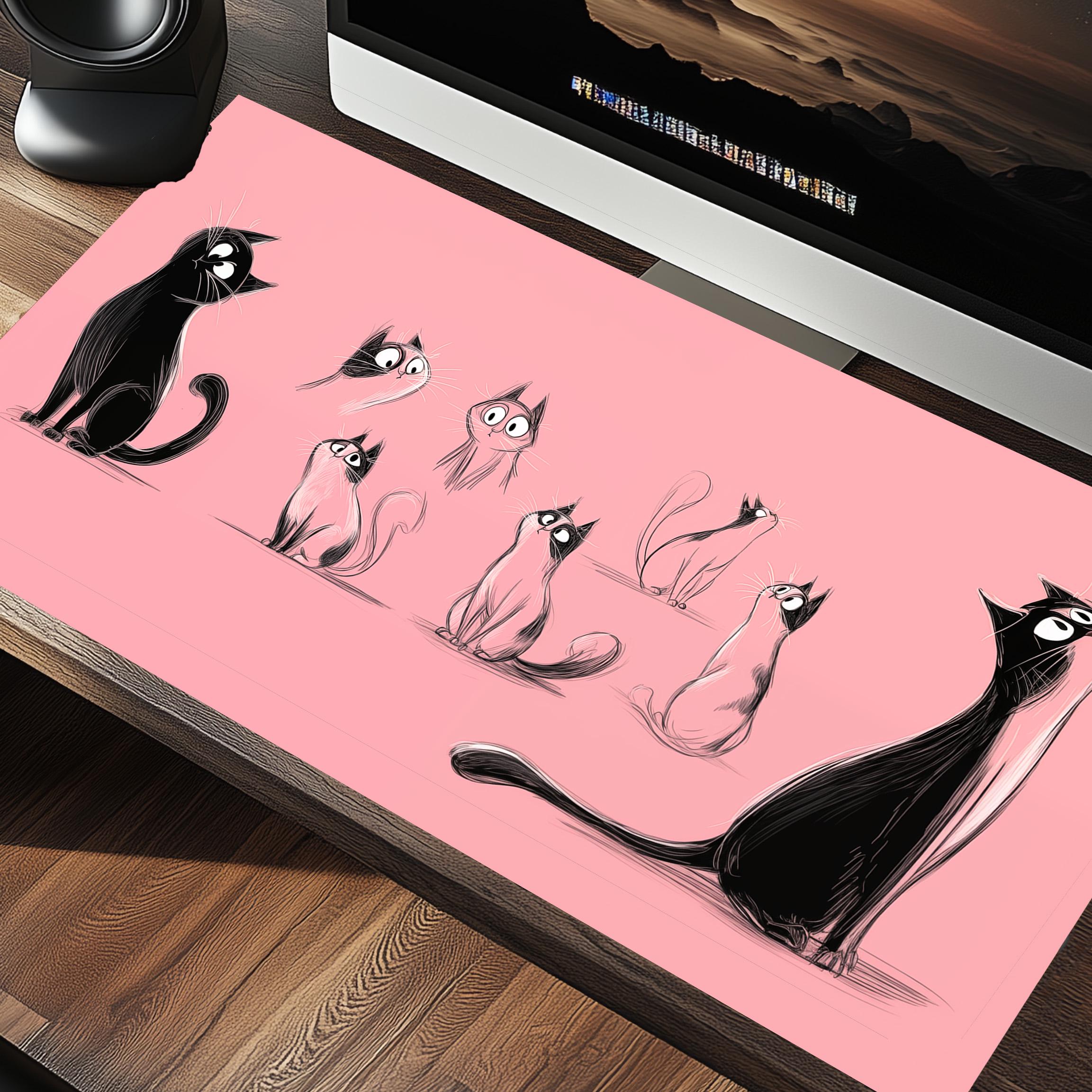 Whimsical Cute Cats Desk Decor – Oversized Mouse Pad Desk Pad – Cute Desk Mat for Cat Lovers – Pastel Cute Wondering Cats Deskmat Mousepad 1898905169 7791