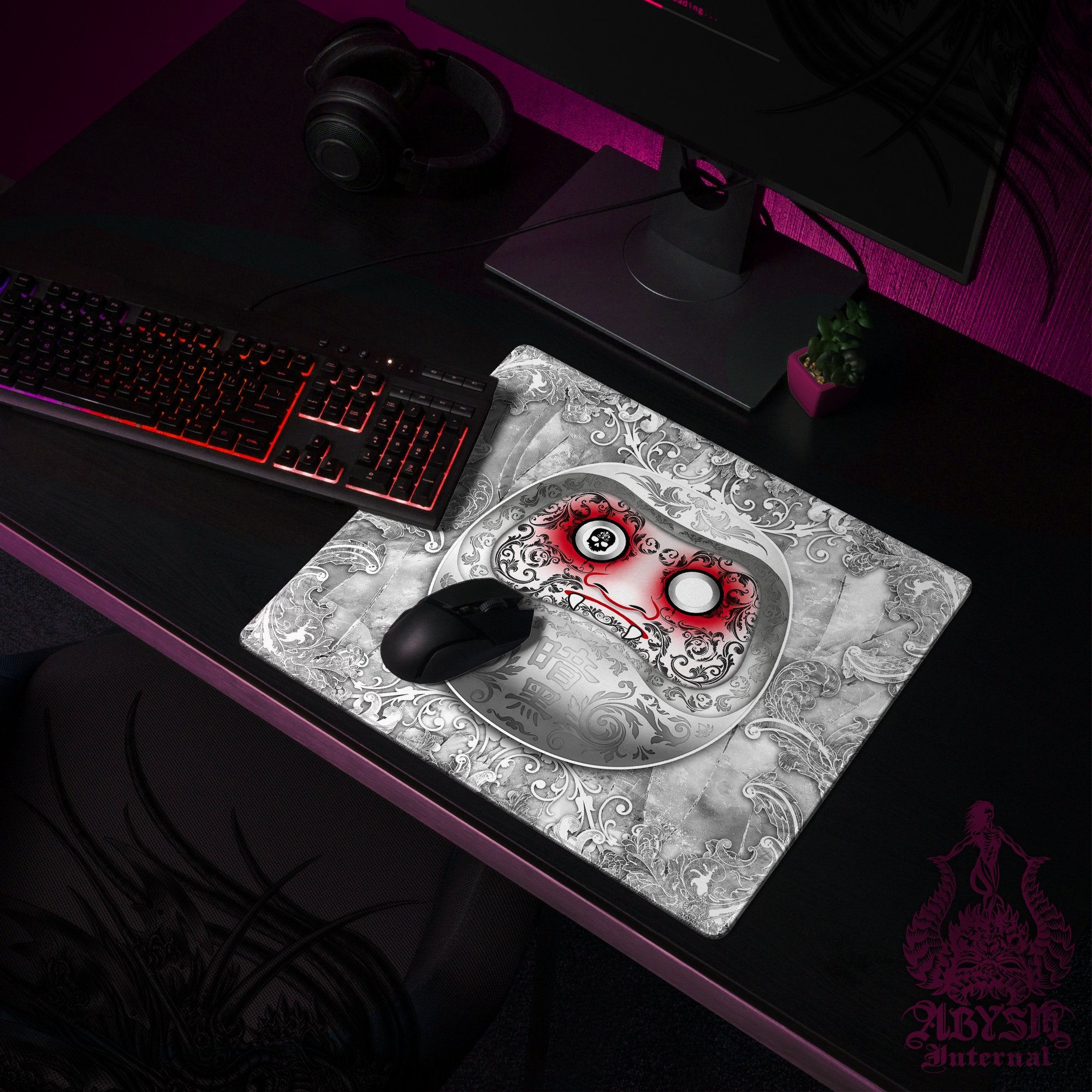 White Workpad, Daruma Desk Mat, Japanese Gaming Mouse Pad, Manga Table Protector Cover, Anime Art Print – Stone White Workpad, Daruma Desk Mat, Japanese Gaming Mouse Pad, Manga Table Protector Cover, Anime Art Print – Stone