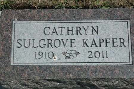 SULGROVE KAPFER, CATHRYN - Adair County, Iowa | CATHRYN SULGROVE KAPFER 