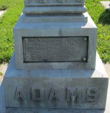 ADAMS, JOHN D. - Allamakee County, Iowa | JOHN D. ADAMS 