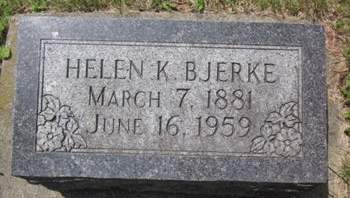 BJERKE, HELEN K. - Allamakee County, Iowa | HELEN K. BJERKE 
