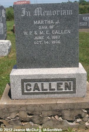 CALLEN, MARTHA J. - Appanoose County, Iowa | MARTHA J. CALLEN 