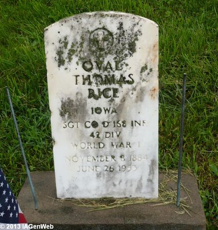 RICE, OVAL THOMAS - Appanoose County, Iowa | OVAL THOMAS RICE 