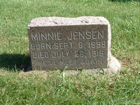 JENSEN, MINNIE - Audubon County, Iowa | MINNIE JENSEN 