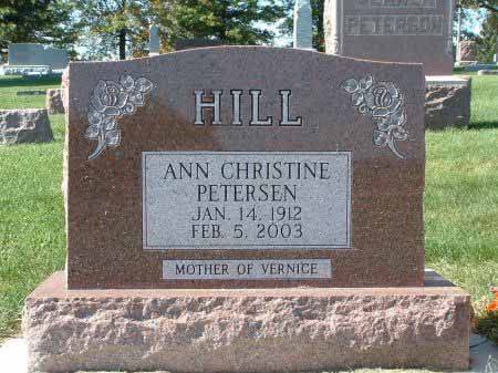 PETERSEN HILL, ANN CHRISTINE - Audubon County, Iowa | ANN CHRISTINE PETERSEN HILL 