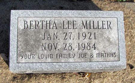 MILLER, BERTHA LEE - Black Hawk County, Iowa | BERTHA LEE MILLER 