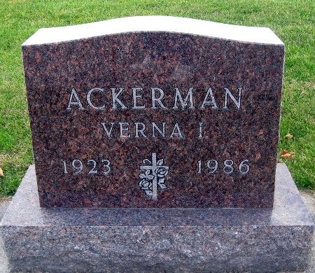 ACKERMAN, VERNA I - Bremer County, Iowa | VERNA I ACKERMAN 