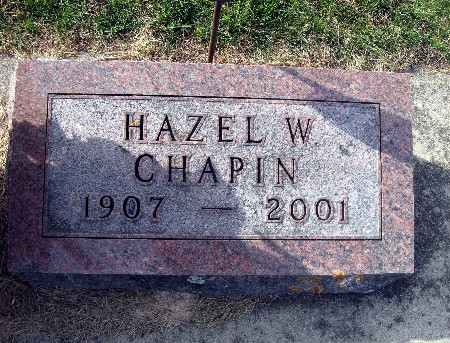 CHAPIN, HAZEL W - Bremer County, Iowa | HAZEL W CHAPIN 