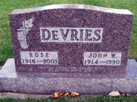 DEVRIES, JOHN W - Bremer County, Iowa | JOHN W DEVRIES 