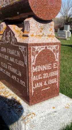 FRANKLIN, MINNIE E - Bremer County, Iowa | MINNIE E FRANKLIN 