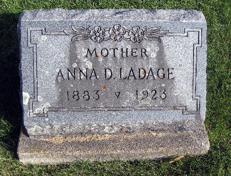 LADAGE, ANNA D - Bremer County, Iowa | ANNA D LADAGE 