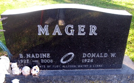 MAGER, B NADINE - Bremer County, Iowa | B NADINE MAGER 