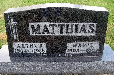 MATTHIAS, ARTHUR - Bremer County, Iowa | ARTHUR MATTHIAS 