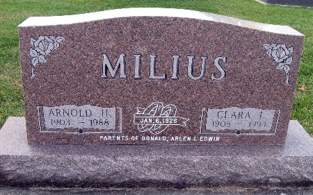 MILIUS, ARNOLD H - Bremer County, Iowa | ARNOLD H MILIUS 