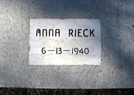 RIECK, ANNA - Bremer County, Iowa | ANNA RIECK 