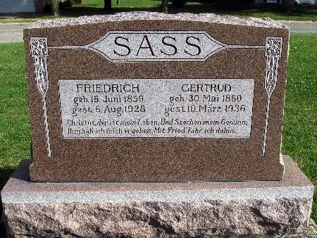 SASS, GERTRUD - Bremer County, Iowa | GERTRUD SASS 