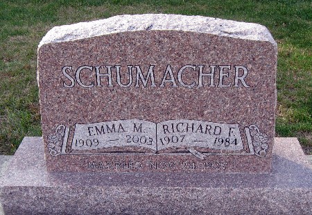 SCHUMACHER, EMMA M - Bremer County, Iowa | EMMA M SCHUMACHER 