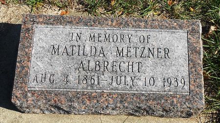 METZNER ALBRECHT, MATILDA - Calhoun County, Iowa | MATILDA METZNER ALBRECHT 