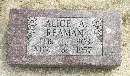 REAMAN, ALICE A - Calhoun County, Iowa | ALICE A REAMAN 